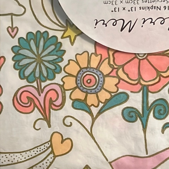 Meri Meri doodle party bundle: gold foil straws & scalloped gold foil napkin-NWT - Picture 8 of 16